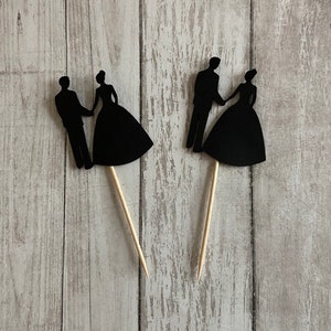 24 wedding couple toothpicks, wedding shower, wedding toothpicks, dessert toppers, appetizer picks, food picks, cupcake toppers