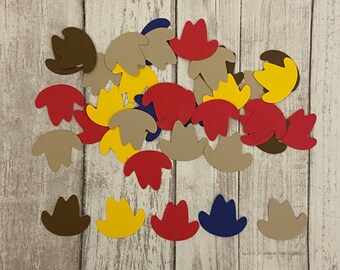 100 Assorted Cowboy hat Confetti, Die Cut, Baby Shower, Cowboy theme Party, Cowboy Décor, Baby boy, Cowboy Birthday Party, Western theme