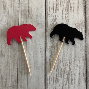 24 Assorted Bear Toothpicks, woodland Cupcake Toppers, woodland Baby Shower, Woodland Theme, Appetizer Picks, Woodland birthday