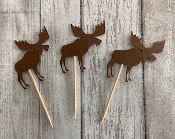 24 Assorted Woodland Toothpicks Woodland Cupcake Toppers - Etsy