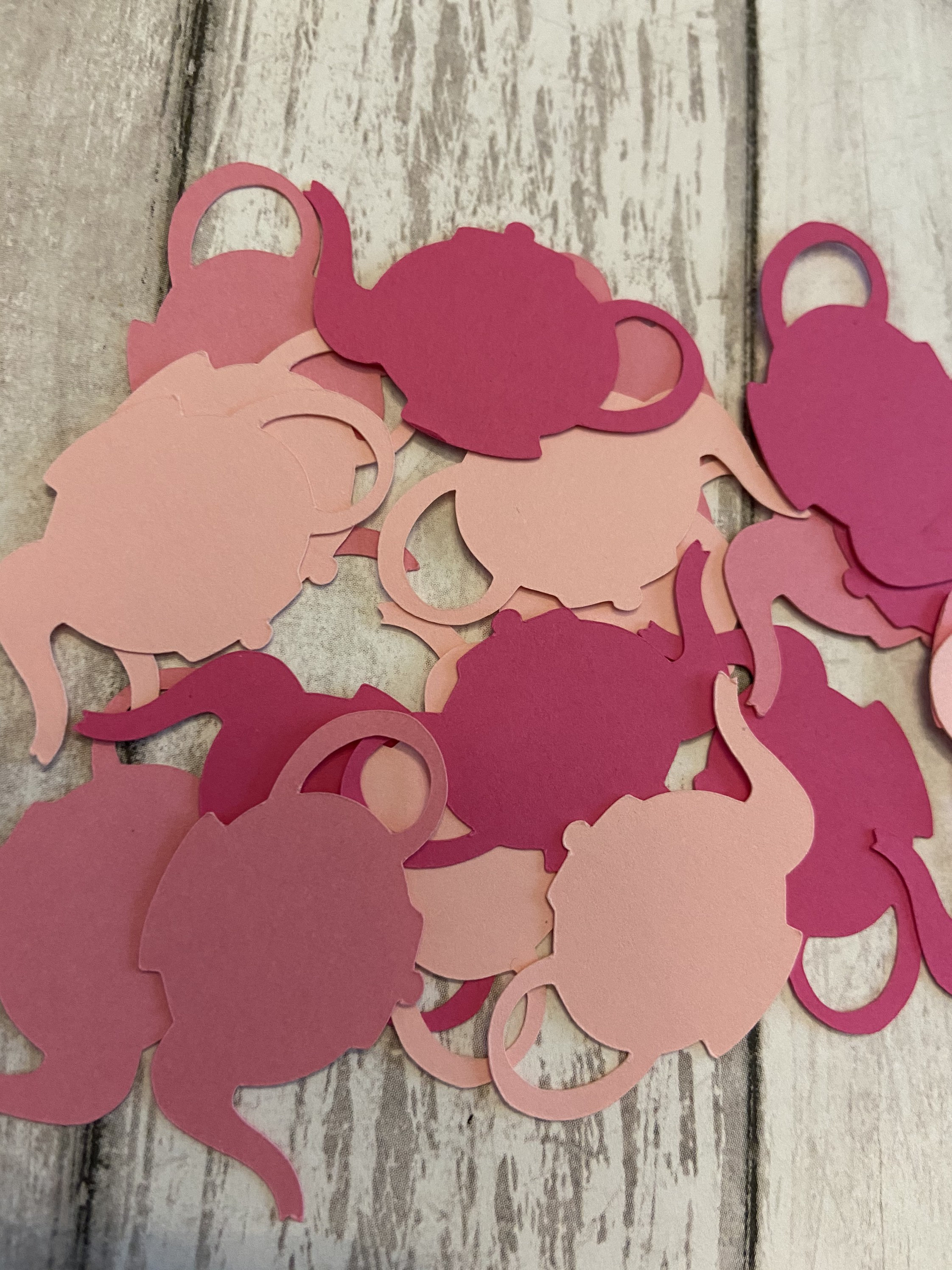 Pink Die Set 100 Assorted Pink Teapot Confetti, Die Cut Teapot, Baby Shower, Tea ...
