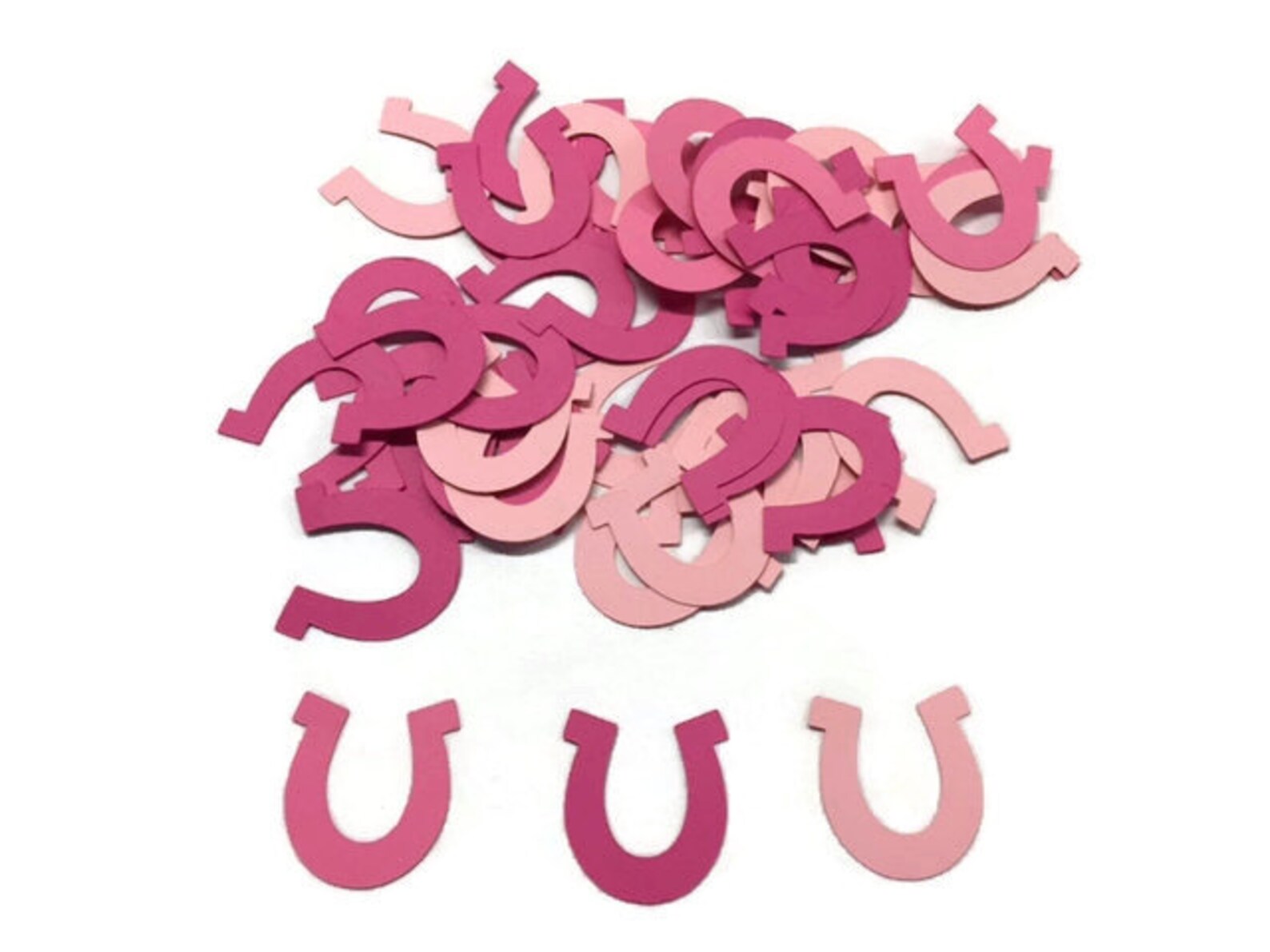100 Assorted Pink Horseshoe Confetti Die Cut Baby Shower Etsy