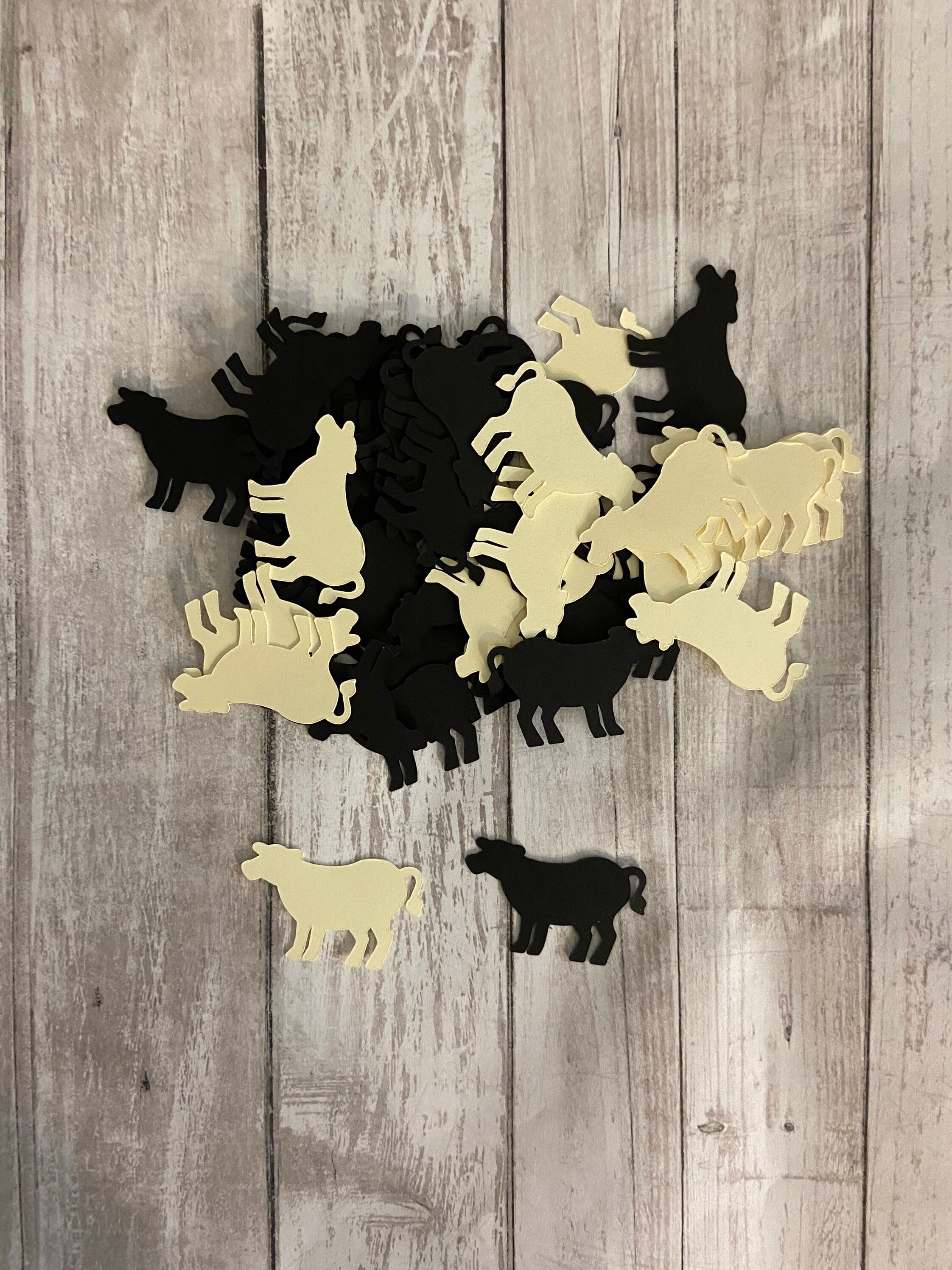 100 Assorted Cow Confetti Die Cut Cow Farm Baby Shower Farm Theme Party Farm Dcor Farm birthday party