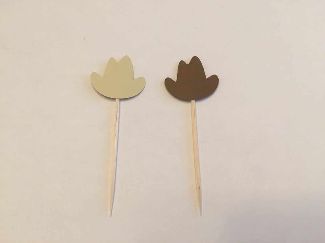 24 Cowboy Hat Toothpicks Cowboy Baby Shower Cowboy Birthday Etsy