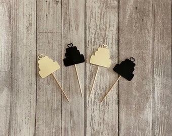 24 wedding theme toothpicks, wedding shower, wedding toothpicks, dessert toppers, appetizer picks, food picks, cupcake toppers