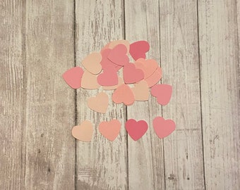 150 Pink Heart Confetti, Wedding Confetti, Die Cut Hearts, Pink Baby Shower, Pink Hearts, Bridal Shower, Wedding Shower, Throw Confetti