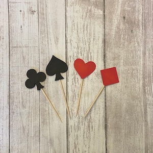 24 playing cards toothpicks, birthday, Las Vegas theme, appetizer picks, food picks, cupcake toppers, party decoration