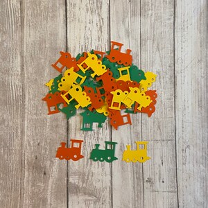 100 Assorted Train Confetti, Die Cut Train, Baby Shower, Train Theme Party, Train Décor, Baby Boy, Train Birthday Party, Table Confetti