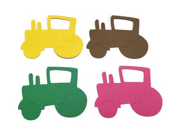 25 Etiquettes De Tracteur Die Cut Tracteur Ferme Baby Etsy