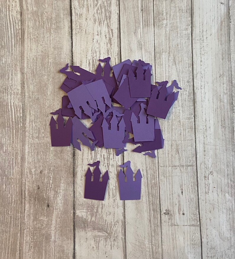 100 Assorted Purple Castle Confetti Die Cut Castle Girl Baby Shower Princess Theme Party Princess Dcor Princess Birthday