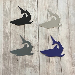 25 Shark Tags, Die Cut Shark, Shark Theme Baby Shower, Shark Theme Birthday Party, Shark Party, DIY, Shark Decor