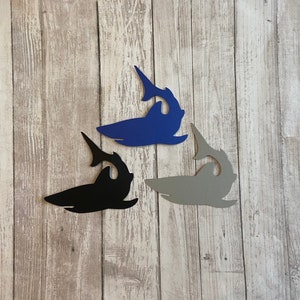25 Shark Tags, Die Cut Shark, Shark Theme Baby Shower, Shark Theme Birthday Party, Shark Party, DIY, Shark Decor