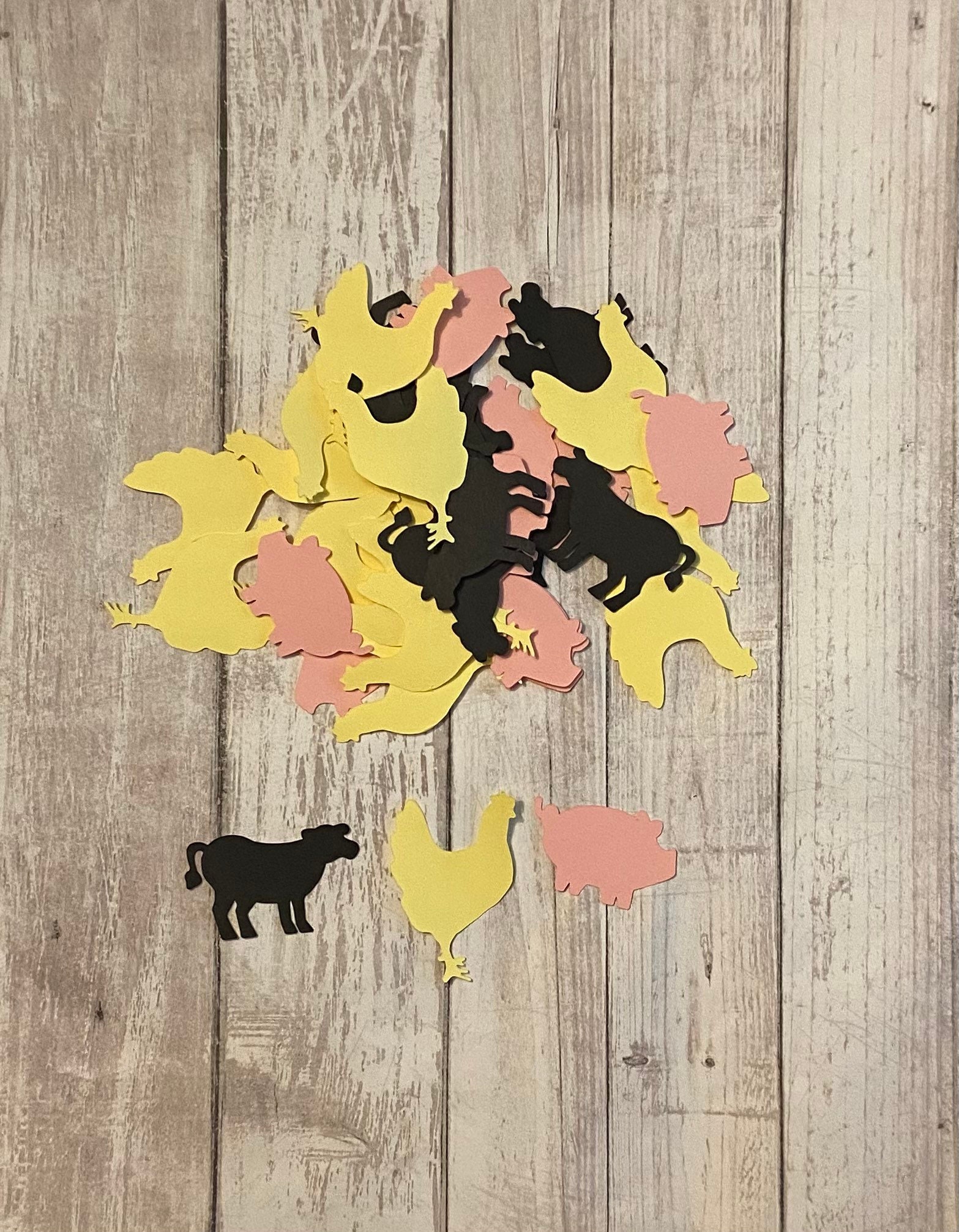 100 Assorted Farm animal Confetti Die Cut Farm Baby Shower Farm Theme Party Farm Dcor Farm birthday party farm party
