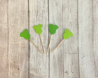 24 green baby onesie toothpicks, baby shower, gender neutral shower, appetizer picks, food picks, cupcake toppers