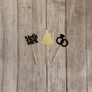 24 wedding theme toothpicks, wedding shower, wedding toothpicks, dessert toppers, appetizer picks, food picks, cupcake toppers