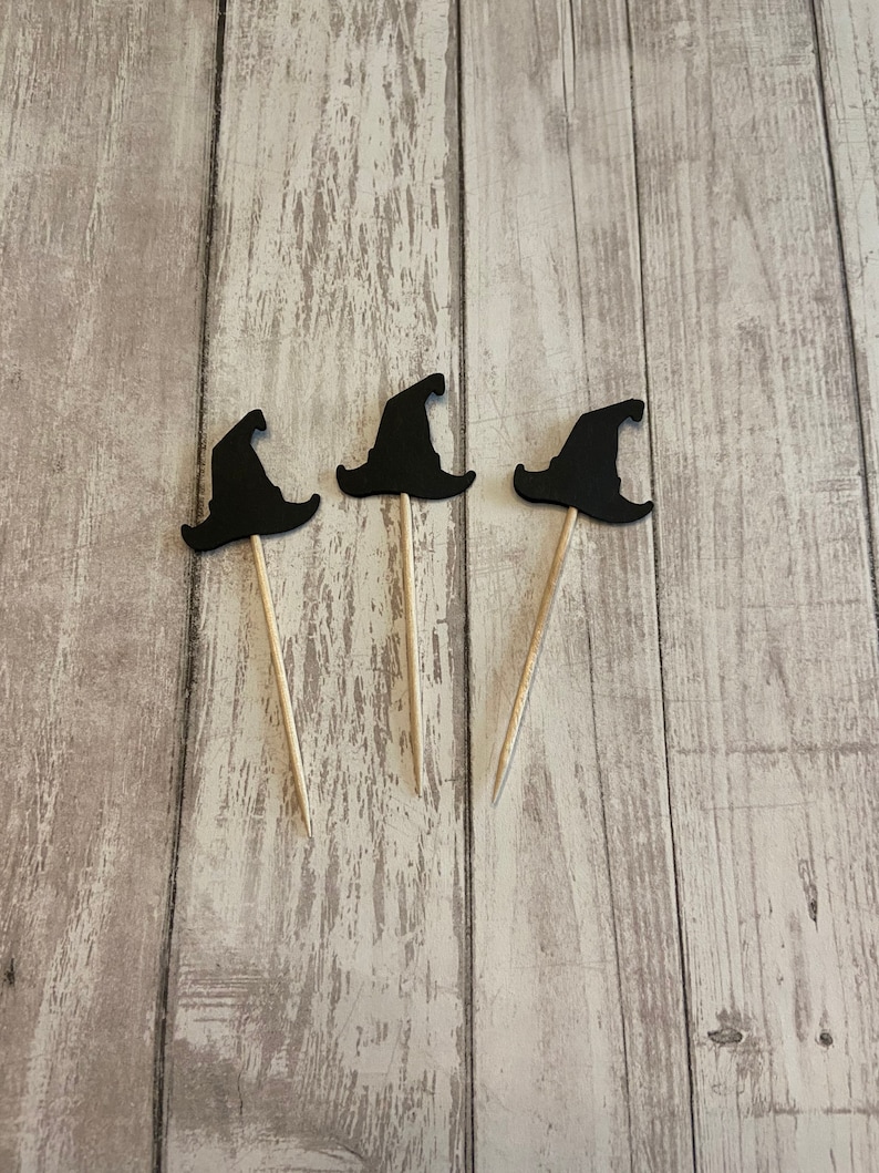 24 Witches Hat Toothpicks Halloween Baby Shower Birthday Etsy