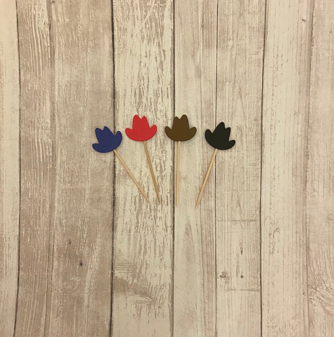 24 Cowboy Hat Toothpicks Cowboy Baby Shower Cowboy Birthday Etsy