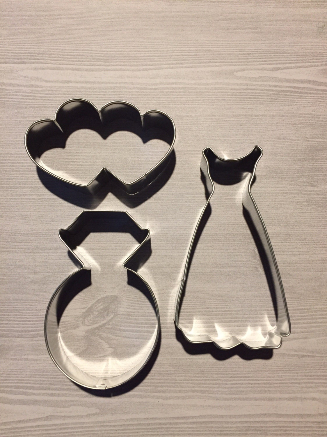 Set of 3 wedding cookie cutters baking supply cookie Etsy