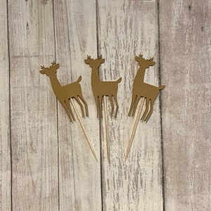 24 Assorted Deer Toothpicks, woodland Cupcake Toppers, woodland Baby Shower, Woodland Theme, Appetizer Picks, Woodland birthday