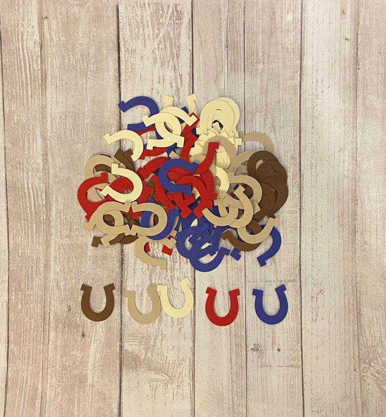 100 Assorted Horseshoe Confetti Die Cut Baby Shower Etsy