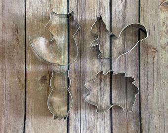 Set of 4 Woodland cookie cutter - baking supply, woodland party, woodland creature birthday, kids birthday, woodland shower, woodland theme