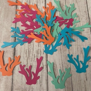 100 Assorted Coral Reef Confetti, Die Cut Reef, Baby Shower, Under the Sea Theme Party, Under the Sea Décor, Under the Sea Birthday Party