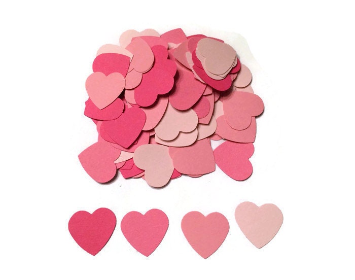 150 Pink Heart Confetti Wedding Confetti Die Cut Hearts Etsy