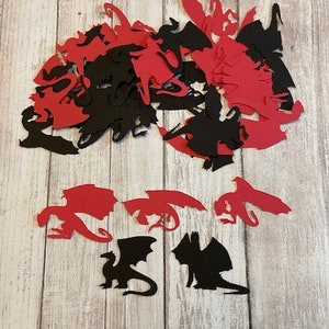 100 Assorted Dragon Confetti, Die Cut dragon, Baby Shower, Dragon Theme Party, Dragon Décor, Dragon birthday party, Fantasy Theme