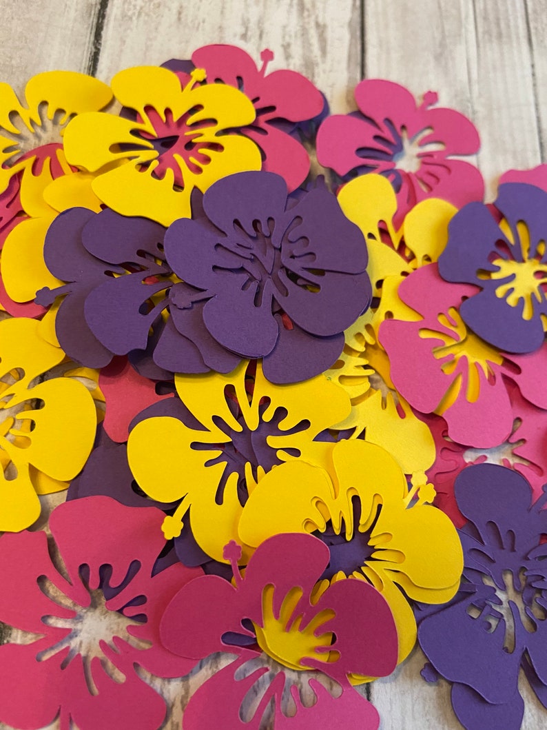 100 Assorted Flower Confetti Die Cut Flower Baby Shower Etsy