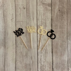 24 wedding theme toothpicks, wedding shower, wedding toothpicks, dessert toppers, appetizer picks, food picks, cupcake toppers