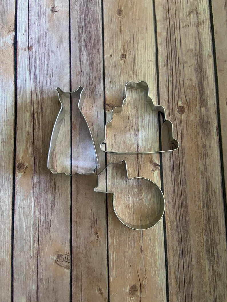 Set of 3 Wedding Cookie Cutters Baking Supply Cookie Etsy