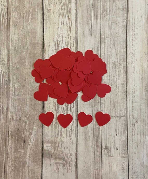 150 Assorted Red Heart Confetti Wedding Confetti Die Cut Etsy