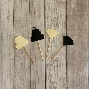 24 wedding theme toothpicks, wedding shower, wedding toothpicks, dessert toppers, appetizer picks, food picks, cupcake toppers