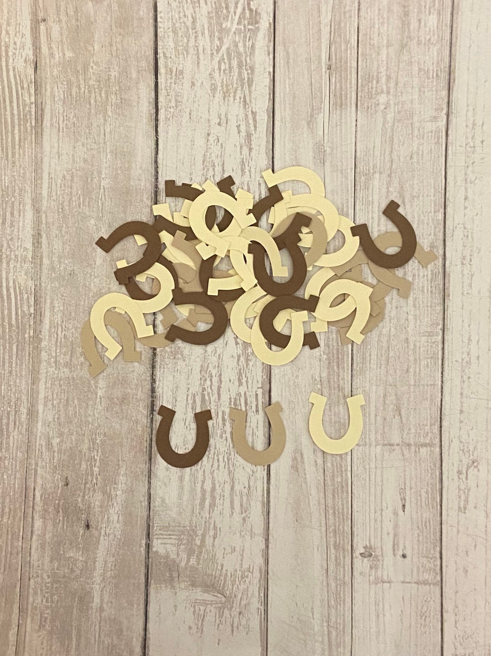 100 Assorted Horseshoe Confetti Die Cut Baby Shower CowboyTheme Party Cowboy Dcor Baby boy Cowboy Birthday Party Western
