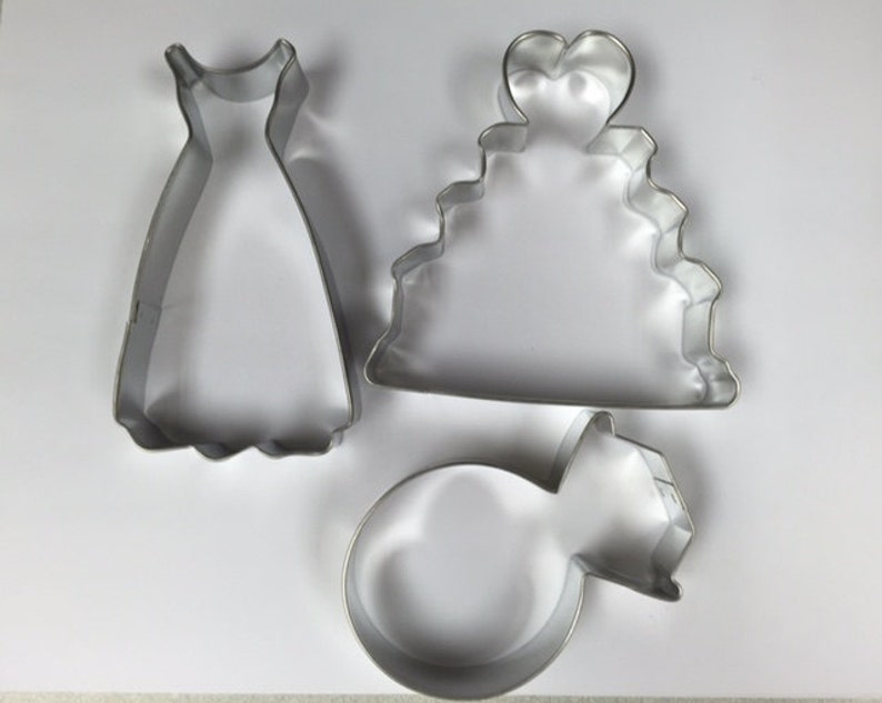 Set of 3 Wedding Cookie Cutters Baking Supply Cookie Etsy