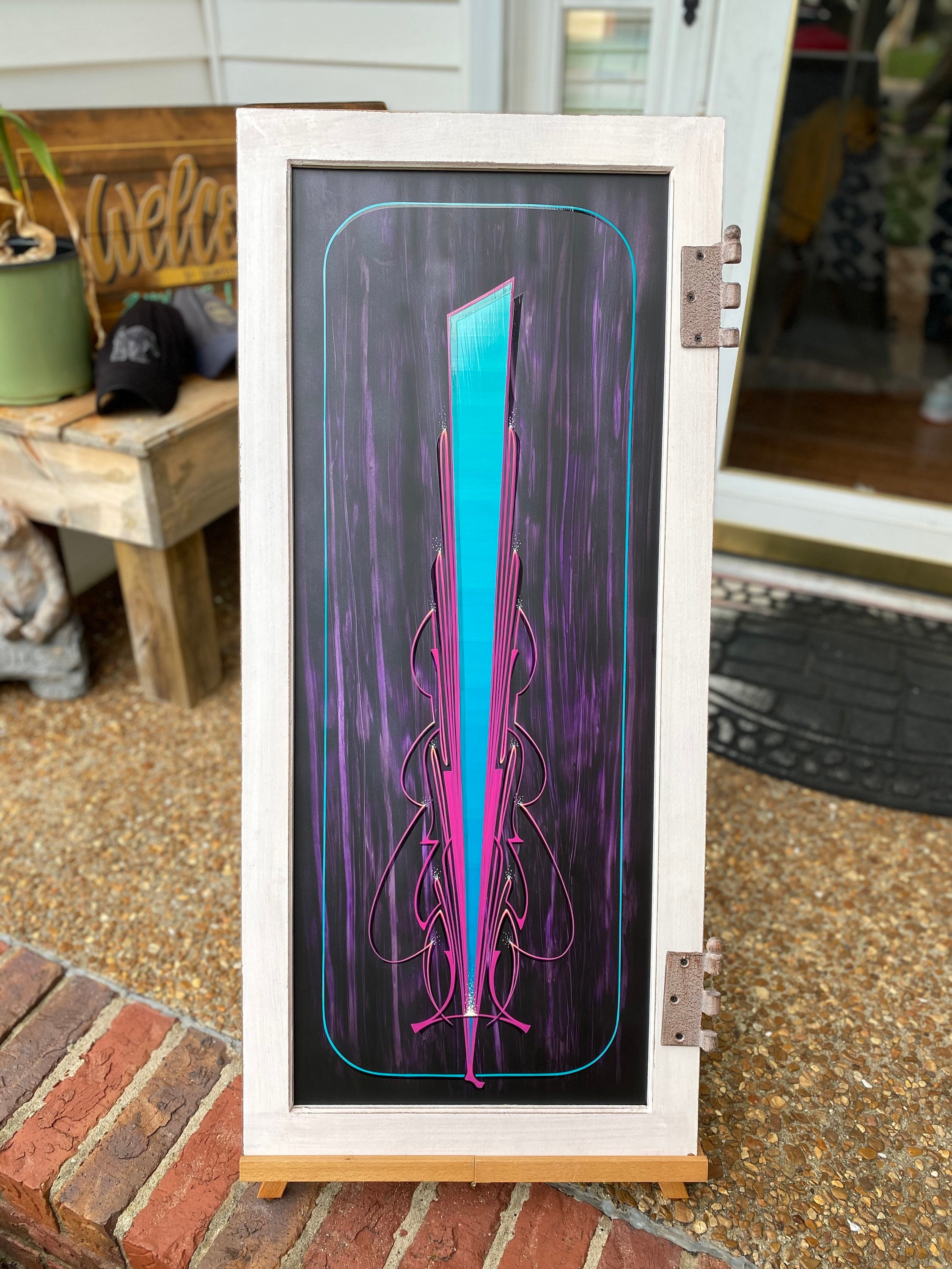 Hand Painted Pinstriping / Modern Wall Art / Over Mantle Art Etsy