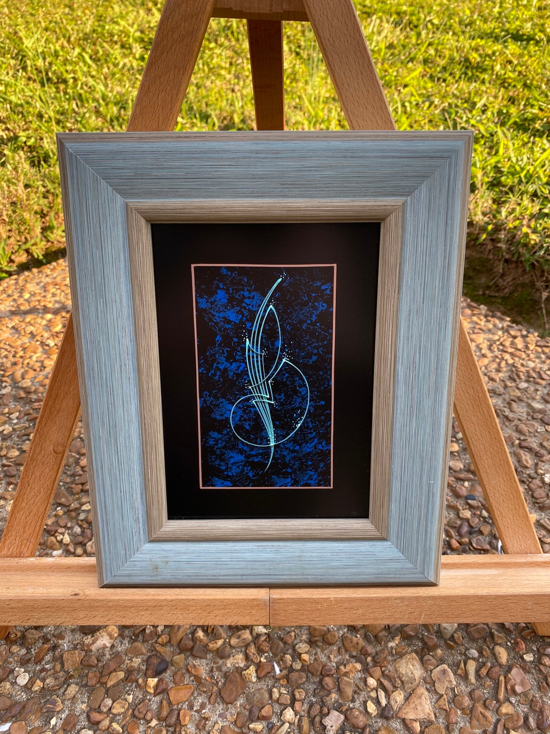 Ready to Ship Framed Abstract Pinstriping Wall Art Etsy