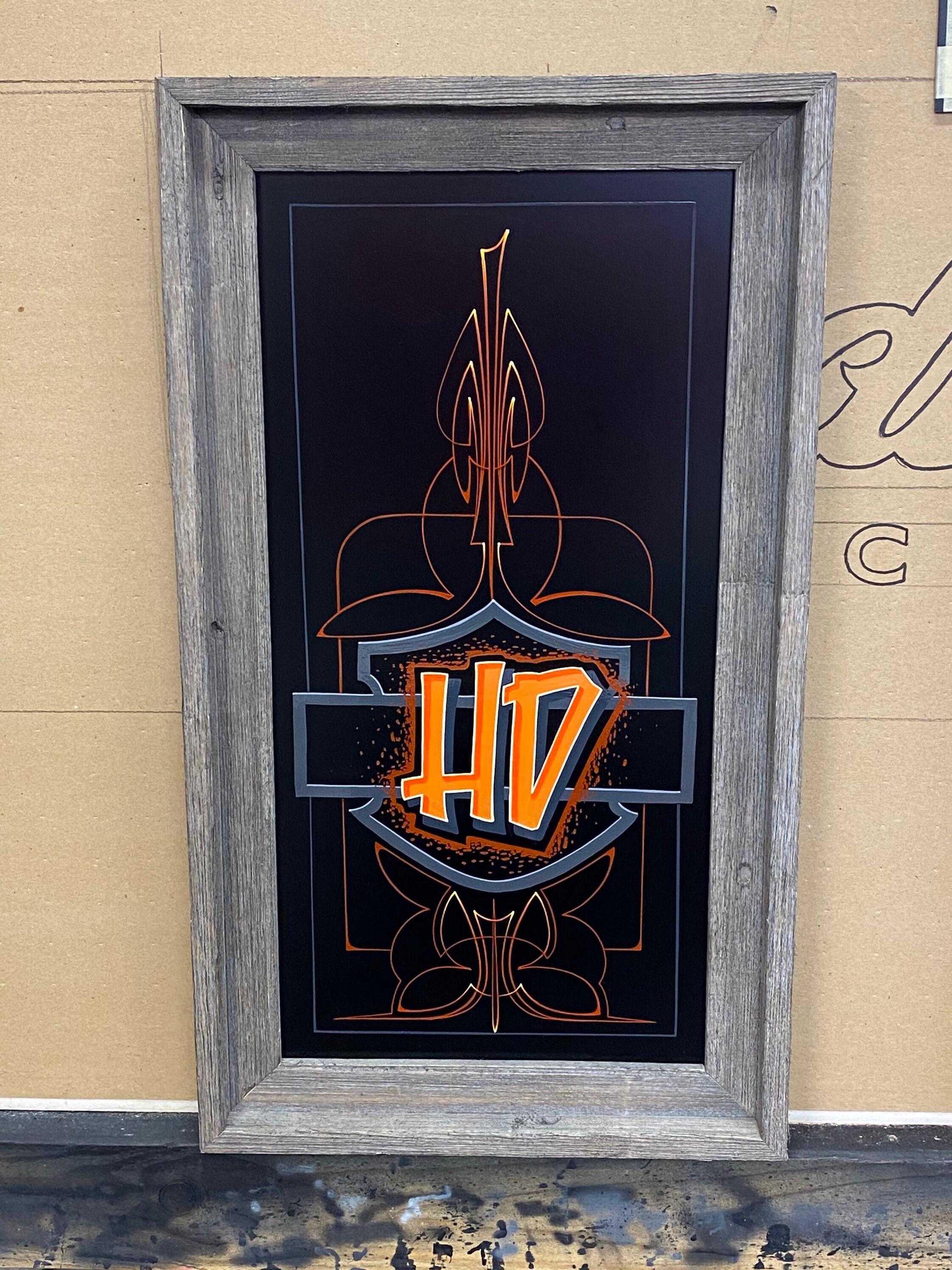 Hand Painted Pinstriping Wall Art Framed Wall Decor Etsy