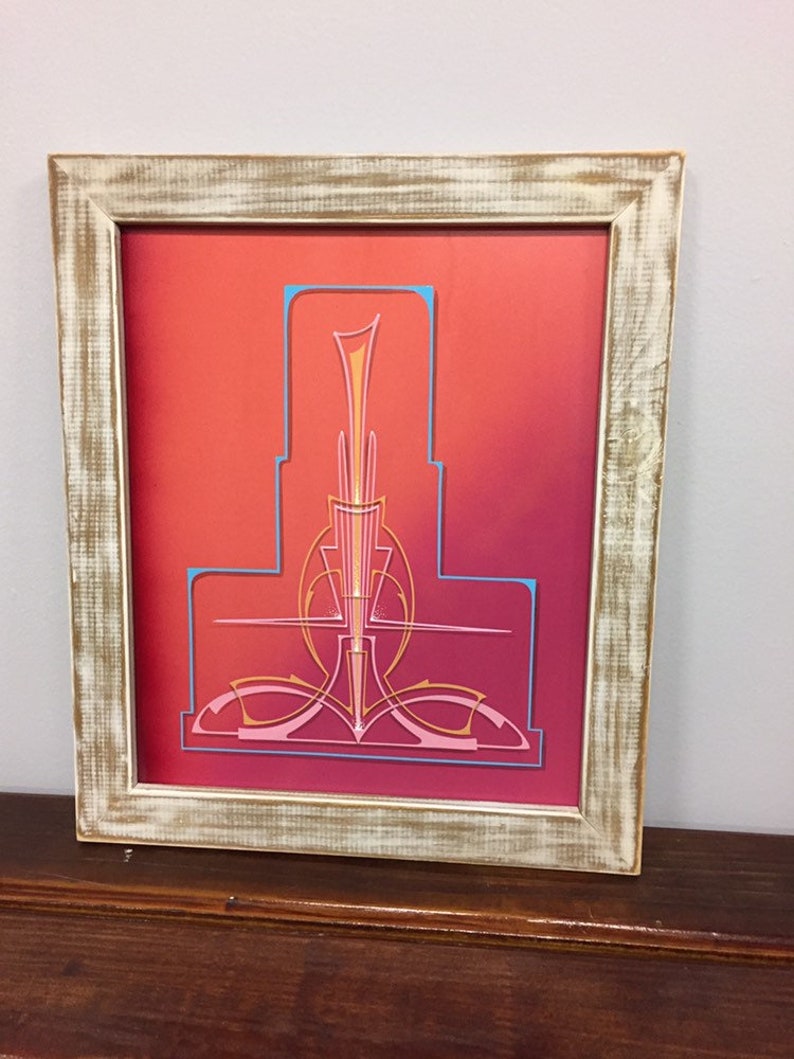 Hand Painted Hot Rod Art Garage Decor Pinstriping Wall Art Framed Wall Decor Ready To Ship Modern Modern Art Abstract Painting