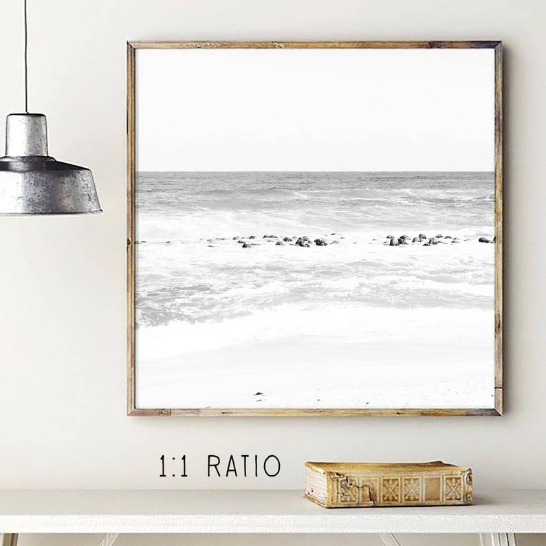 gray waves fine art prints printable water bw beach fine art wall hanging water art bw ocean photo black and white print ocean print