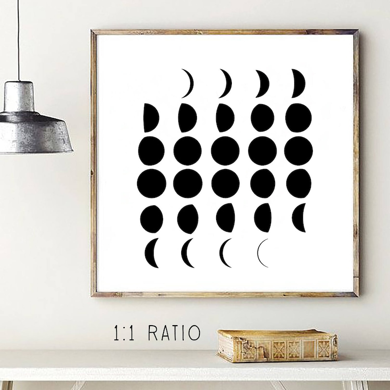 Moon Phases Print Moon Print Moon Phase Art Printable Moon - Etsy