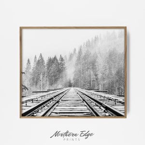 Train Trestle Photo, Printable Photography, Wanderlust Art, Train Track Print, Rustic Wall Decor, Mountain Decor, Rustic Decor, Nature Art