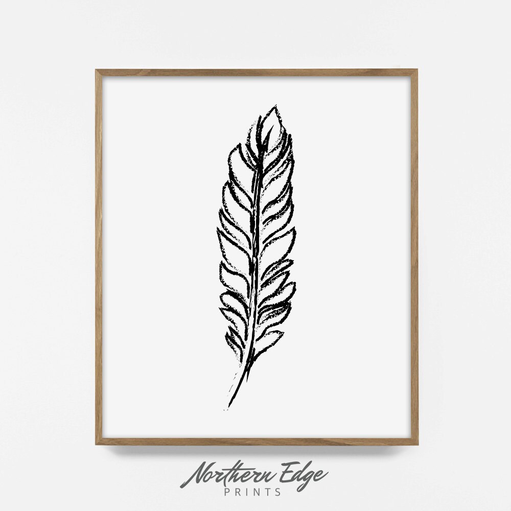 Feather Print Printable Feather Poster Boho Print Boho Art - Etsy