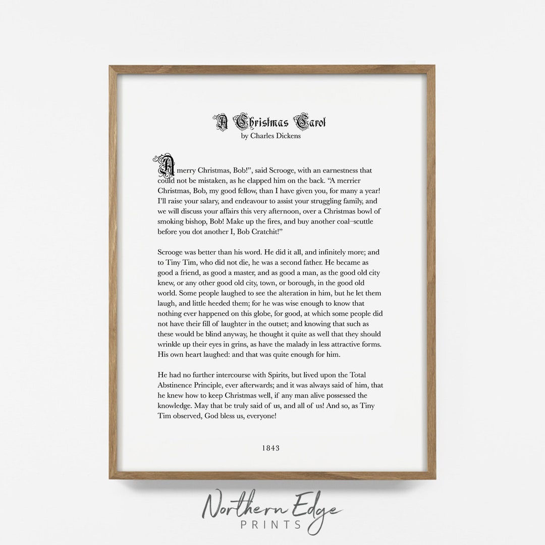A Christmas Carol Quote, Christmas Print, Christmas Art, Christmas