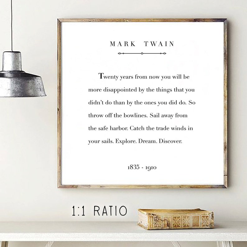 mark twain print, printable quote, inspirational quote print, printable words, adventure art, sail quote, nautical art, inspirational print image 3