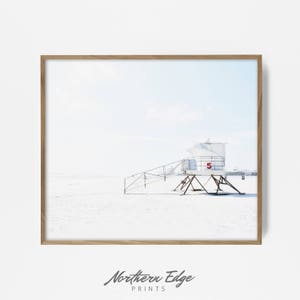 Rettungsschwimmer Fotodekor, Strandkunst, Surfdruck, kalifornische Strandkunst, Boho-Surfdruck, Küstenkunstwerk, Surfdruck, Rettungsschwimmerstation