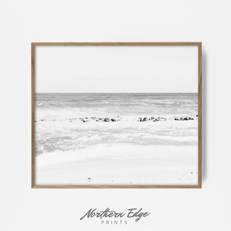 gray waves fine art prints printable water bw beach fine art wall hanging water art bw ocean photo black and white print ocean print