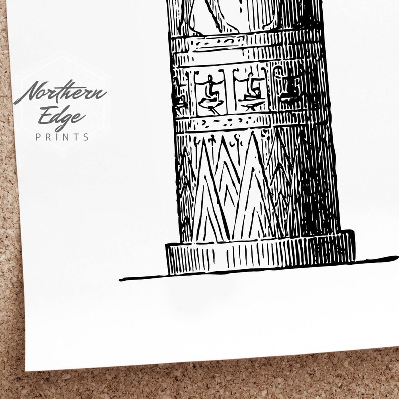 Greek Pillar Printable Illustration Print Poster Etsy
