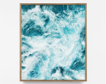 sea foam print, printable wave, aqua, sea foam photo, ocean blue print, printable wave art, turquoise wave decor, modern water, beautiful