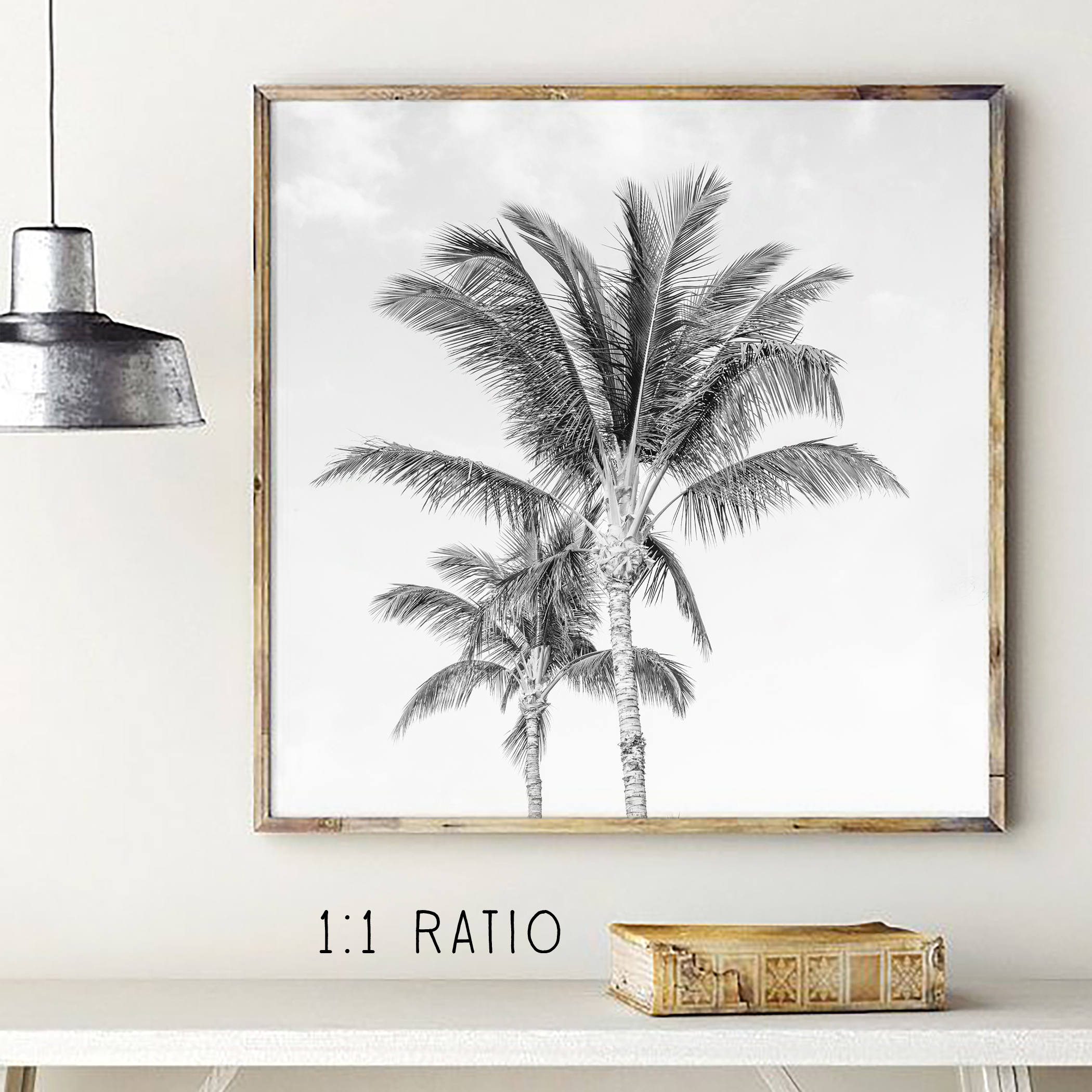 Black and White Palm Tree Art Wall Decor Palm Art Print Bw Etsy